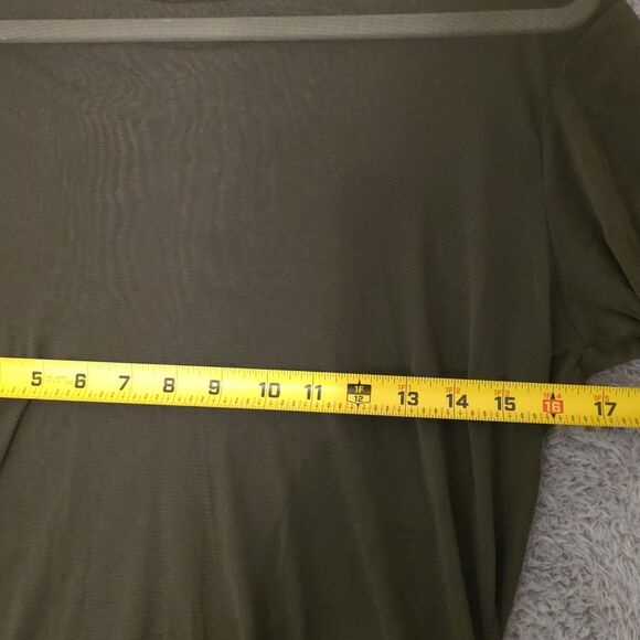 Vintage EDW Sheer Mesh Long Sleeve Top Size Medium Olive Green See Through Y2K - Picture 9 of 9